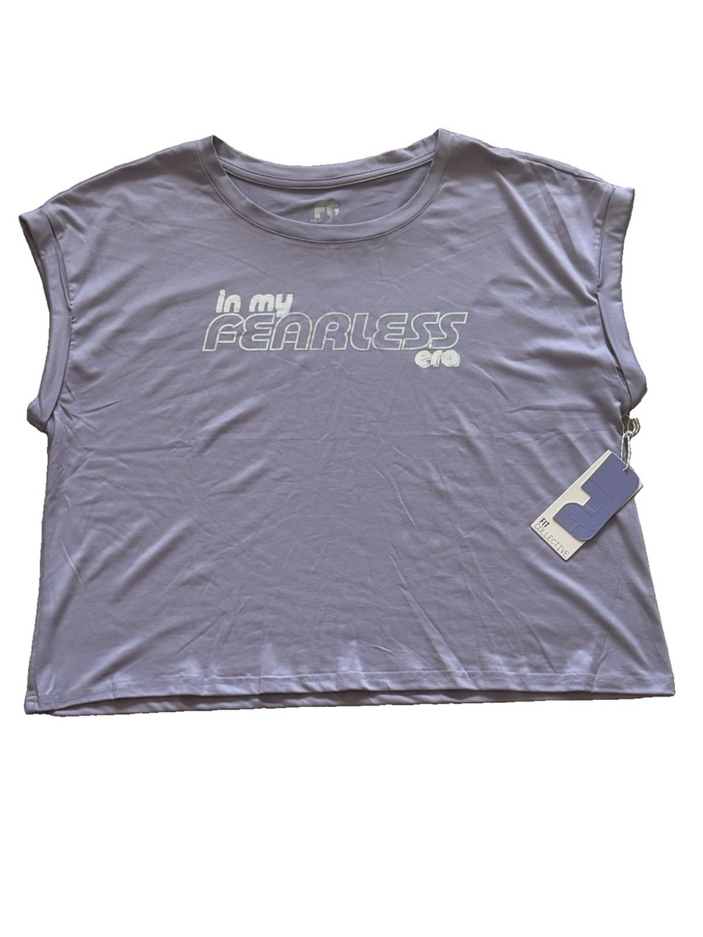 Fit Collective In My Fearless Era Graphic Activewear Tee Women XL Heirloom Lilac